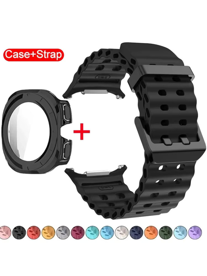 OAKCHARM Schutzset für Samsung Galaxy Watch Ultra 2025 47mm mit gehärteter Glasabdeckung und Silikonarmband - Bild 4
