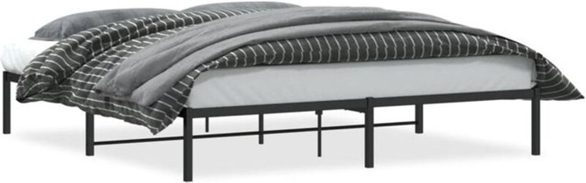 Vidaxl Metallbett aus Stahl in Schwarz, klassisch und minimalistisch, B/T: 183 x 213 cm - Bild 1