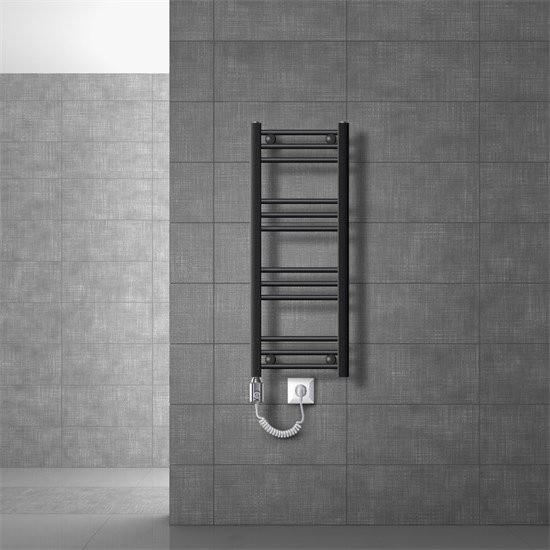 LuxeBath Elektrischer Badheizkörper Anthrazit Gerade mit 600W Heizstab B/H: 30 x 80 cm - Bild 1