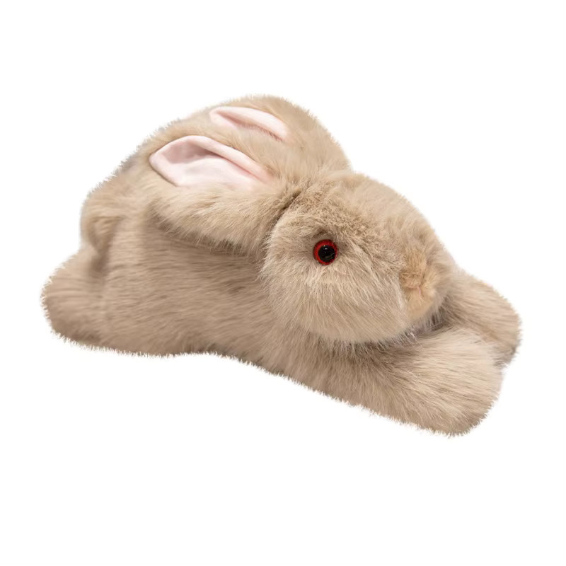 MIAOOWA Angora-Kaninchen Plüschtier, 45cm, Braun, Langhaarig, Rote Augen - Bild 2