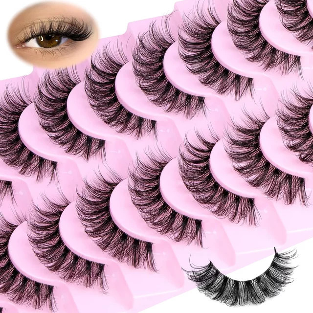 3D-Volumenstreifen-Wimpern, D-Locken, Black, 10 Paar, Unisex - Bild 1