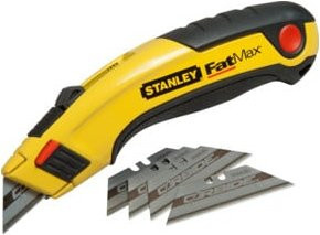 Stanley Fatmax Abbretmesser Gelb mit 5 Carbide Klingen und 18mm Snap-off Klingen - Bild 1