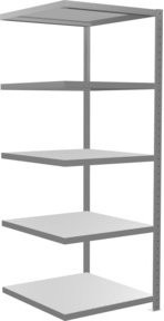 Schulte Anbauregal Steckregal MULTIplus250, verzinkt, Farbe: Silber/Grau, B/T/H: 200 x 75 x 80 cm, 5 verstellbare Fachböden mit Kreuzstrebe - Bild 1
