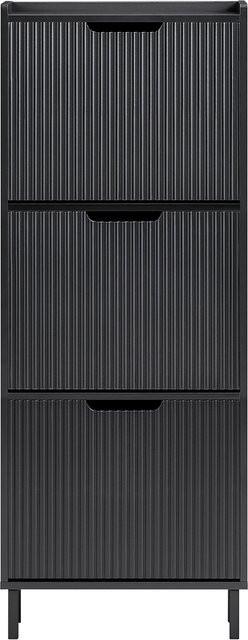 SoBuy Schuhkipper FSR177-H Schuhschrank Schwarz mit 3 Klappen für Flur und Diele - Bild 1