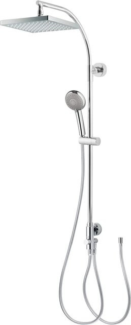 Breuer Duscharmatur Aquamaxx 320 mit eckiger Kopfbrause in Chrom, Massagefunktion und Anti-Limescale-Beschichtung - Bild 1