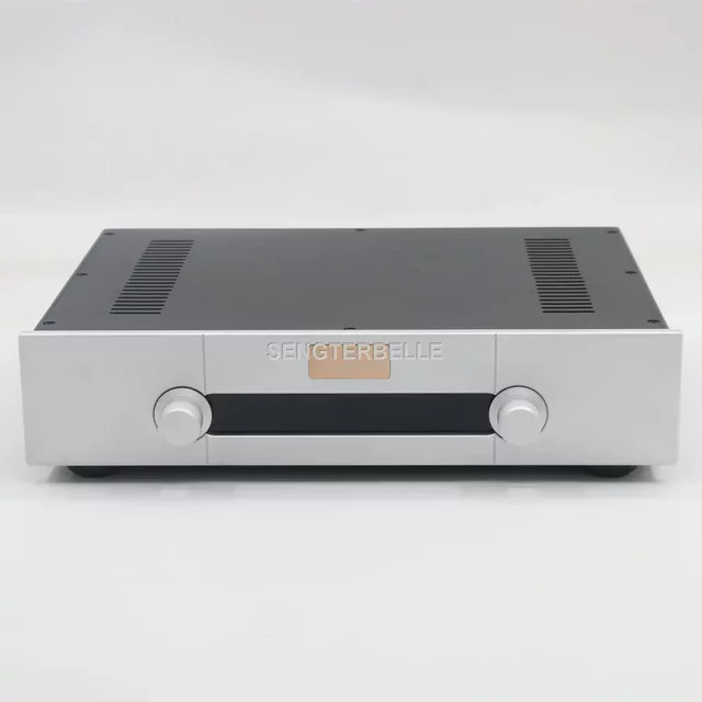 SENGTERBELLE HiFi Vollaluminium-Vorverstärkergehäuse mit Lautstärkeregler, Schwarz, B/T/H: 430 x 90 x 308 mm - Bild 1