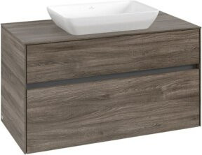 V&B Waschtischunterschrank Collaro in Stone Oak mit mittigem Waschtisch, B/T/H: 100 x 54,8 x 50 cm - Bild 1