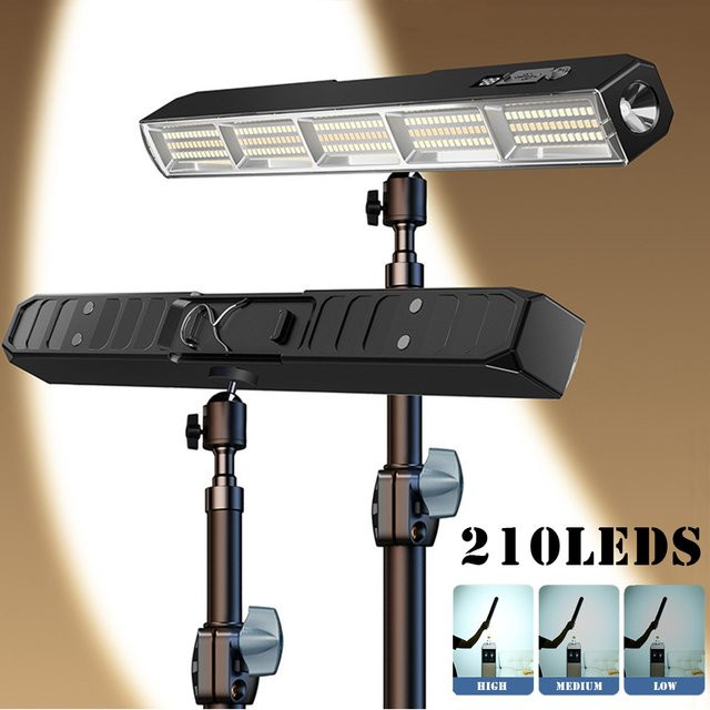 T-SUNRISE Tragbare LED Campinglampe mit Magnet und Akku, Schwarz, B/T/H: 22 x 31 x 41 cm - Bild 1