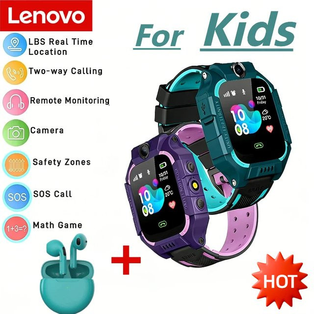 Lenovo Kinder-Smartwatch in Pink mit 4G GPS-Ortung, Anruffunktion, Kamera und Headset, wasserdicht und mit SIM-Karten-Unterstützung - Bild 1