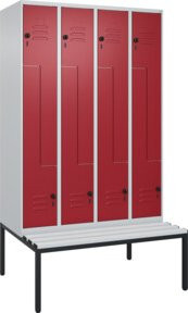 C+P Z-Spind Classic PLUS Sitzbank mit 8 Fächern, B/T/H: 212,0 x 120,0 x 81,5 cm, Kunststoff-Sitzfläche und Sicherheits-Drehriegel - Bild 1