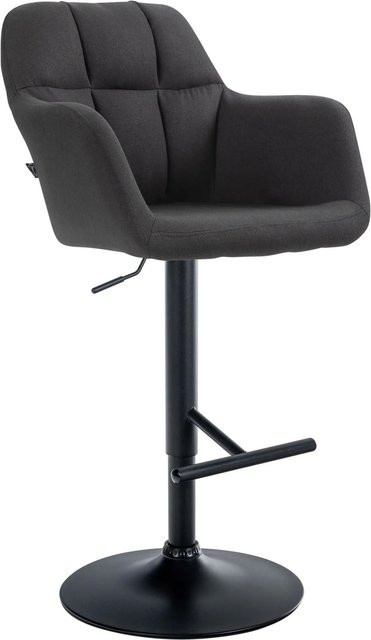 DELUKE Barhocker TUBEL in Schwarz, höhenverstellbarer Barstuhl aus Stoff mit Lehne und 360 Grad Drehbarkeit, B/T/H: 57 x 59 x 97 cm - Bild 1