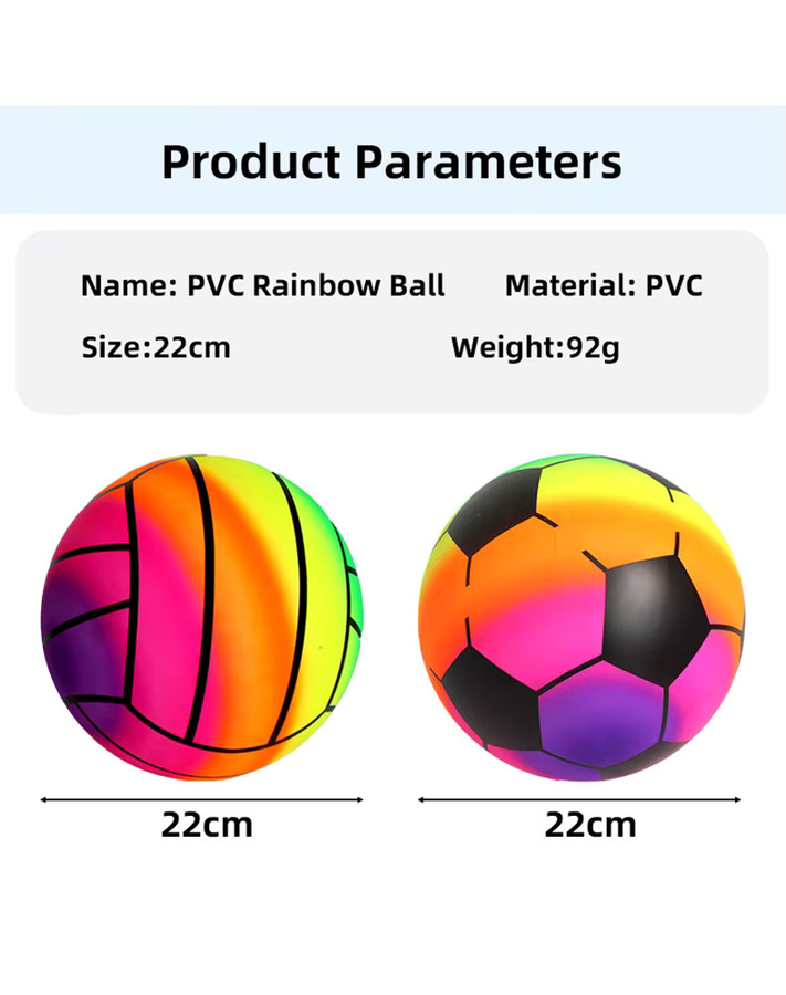 Wonflex Regenbogen Hüpfball, aufblasbar, mehrfarbig, 22cm - Bild 2