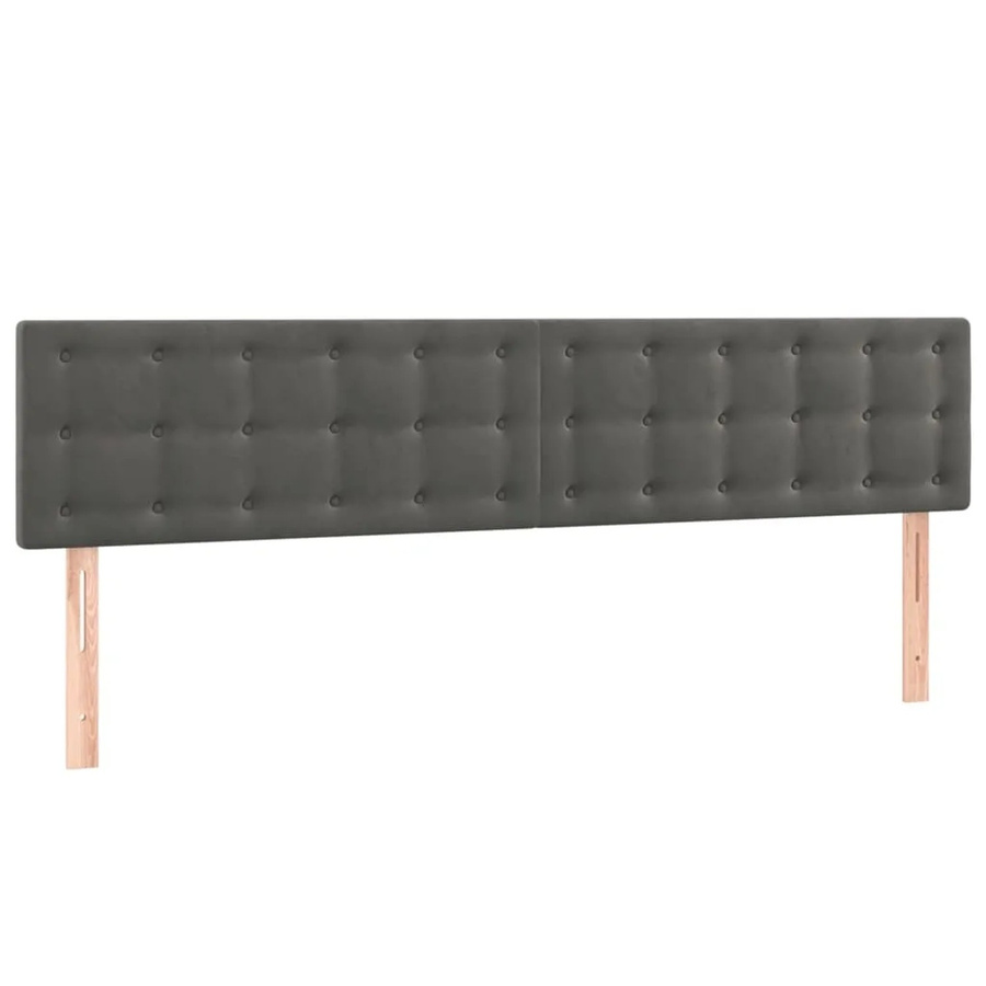 vidaXL LED Kopfteil aus Samt in Dunkelgrau mit USB-Ladeport und integrierter Beleuchtung, B: 160 cm, T: 5 cm, H: 78-88 cm - Bild 2