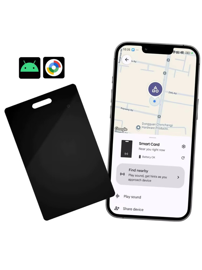 leapii Android Wallet Tracker Card Black – Wasserdichter wiederaufladbarer Tracker für Google Find My Device mit kabellosem Laden - Bild 7