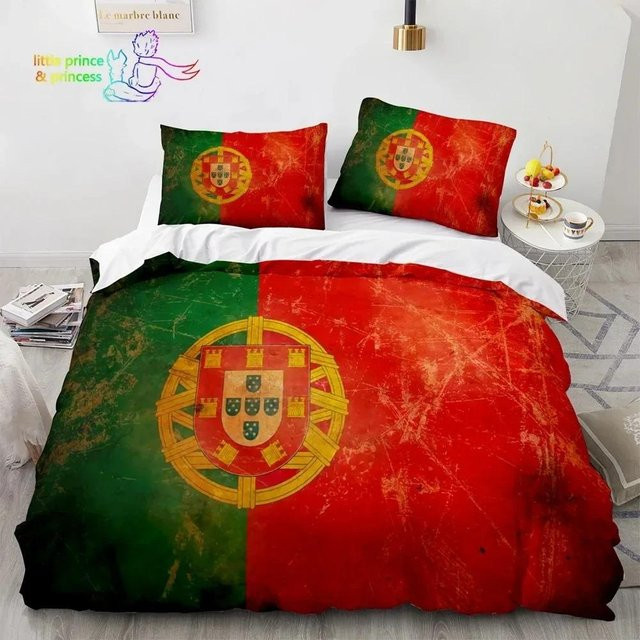 Bettwäscheset Portugal Flagge von Binchi Outdoor Product aus Mikrofaser, Farbe Grün, B/H: 140 x 210 cm - Bild 1