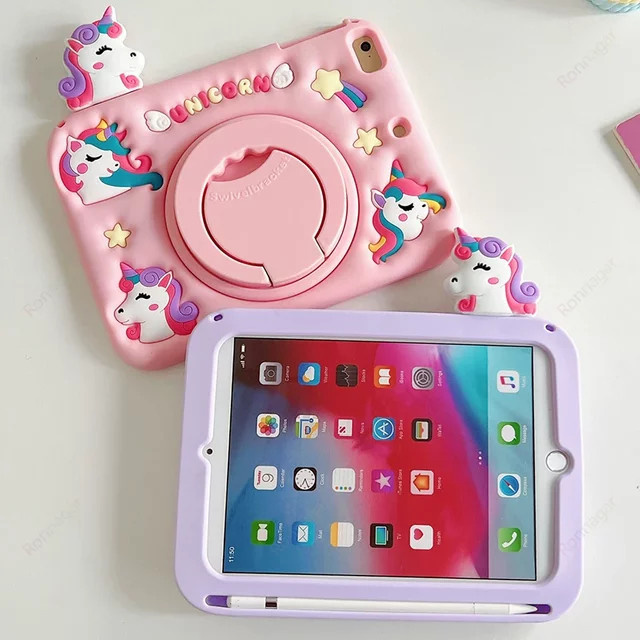 Xiaomi Redmi Pad SE 11 Zoll 2023 Kinder Tablet-Hülle mit Cartoon Pony Design und Drehständer in Pink - Bild 1