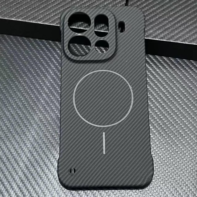 YULIN MagSafe Magnetische Ultra-Dünne Kohlefaser Hülle mit Kevlar-Textur für OPPO Find X9, X9 Pro, X8, X8s in Schwarz - Bild 1