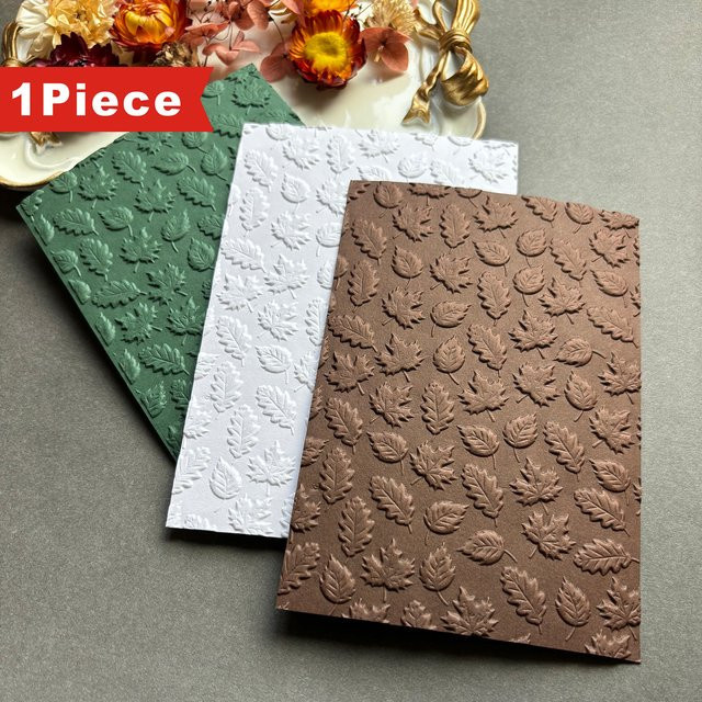 3D-Relief-geprägte Ordner mit Diverse Leaf Shape Combination Pattern Design aus weißem Kunststoff für die Kartenherstellung - Bild 1