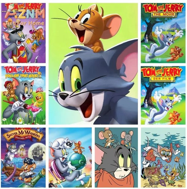 KAYOU Tom und Jerry Leinwandposter Mehrfarbig Wandkunst für dein Wohnzimmer - Bild 1