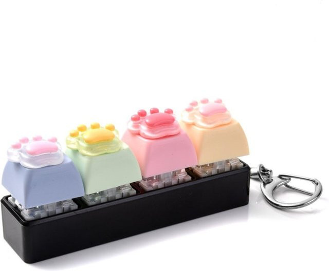 daqingyarun Schlüsselanhänger Katzenpfote, Squishy, Grau, Unisex - Bild 1