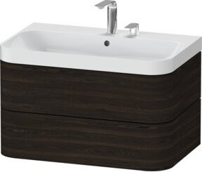 Duravit Möbelwaschtisch Happy D.2 Plus in Nussbaum gebürstet mit 2 Schubladen und 2 HL, B: 77,5 cm, T: 49 cm - Bild 1