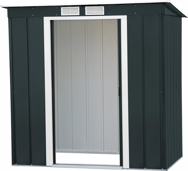 Duramax Metallgerätehaus Pent Roof Eco in Anthrazit, B: 176 cm, T: 203 cm, H: 123 cm - Bild 1