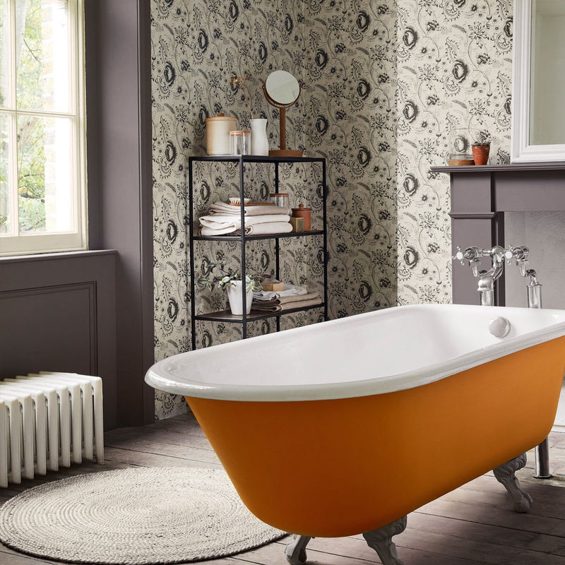 Little Greene Tapete Woodblock Mono Knightsbridge in Grau und Multicolour, Vlies-Tapete mit abstraktem Design - Bild 4