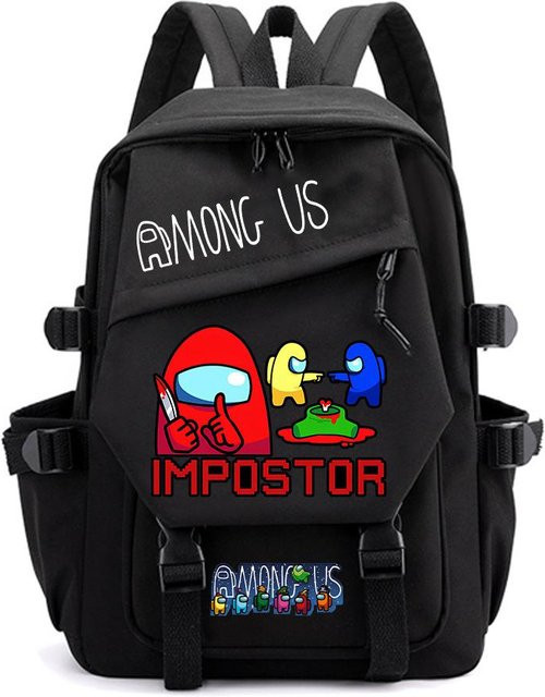 3-teiliges Schulrucksack-Set in Schwarz aus Oxford-Stoff mit großem Fassungsvermögen inklusive Federmäppchen und Schultergurt - Bild 1