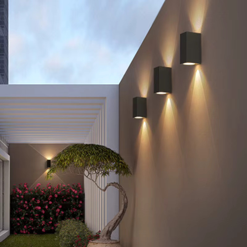 Evelobin Moderne Wandleuchte Schwarz aus Metall mit austauschbarer GU10 Glühbirne für Garten und Balkon, Wasserdicht für Außenbereich und Innenwand - Bild 5