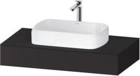 Duravit Konsole Qatego mit einem Ausschnitt in Graphitgrau, B/T/H: 100 x 55 x 17 cm - Bild 1