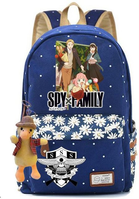 3-teiliges Schulrucksack-Set für Schüler in Blau aus Oxford-Stoff mit Schultasche, Schultergurt und Federmäppchen - Bild 1