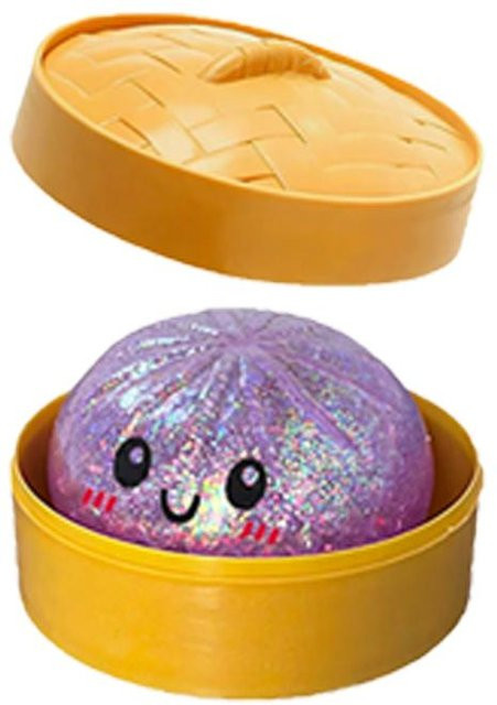 Glitzer Brötchen Squishy, Knetball, mit Perle & Dampfer, Fidget Spielzeug - Bild 1