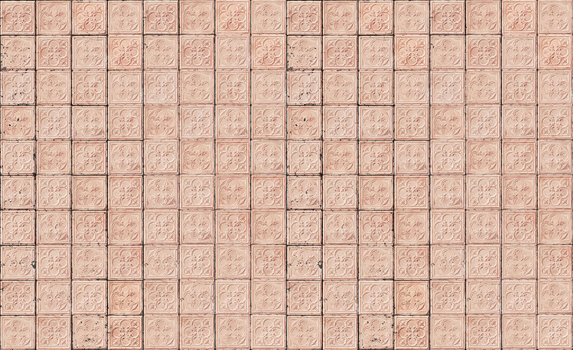 NLXL Tapete Brooklyn Tins 06 in Weiß und Pink mit abstraktem geometrischem Vintage-Design aus Vlies - Bild 1