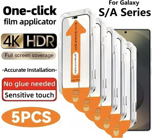 Staubfreier Displayschutz für Samsung Galaxy S25 S26 Ultra S24 FE S23 Plus A56 5G A17 A16 A07 A55 A06 A36 A35 A26 A15 in Transparent - Bild 1