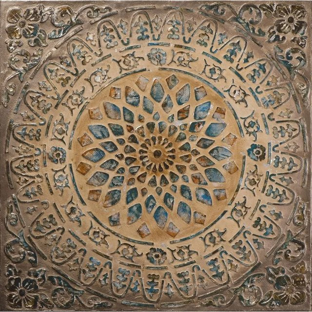 Art Universe Leinwandbild Mandala Oriental in Blau und Multicolour, quadratisch, B/H: 100 x 100 cm - Bild 1