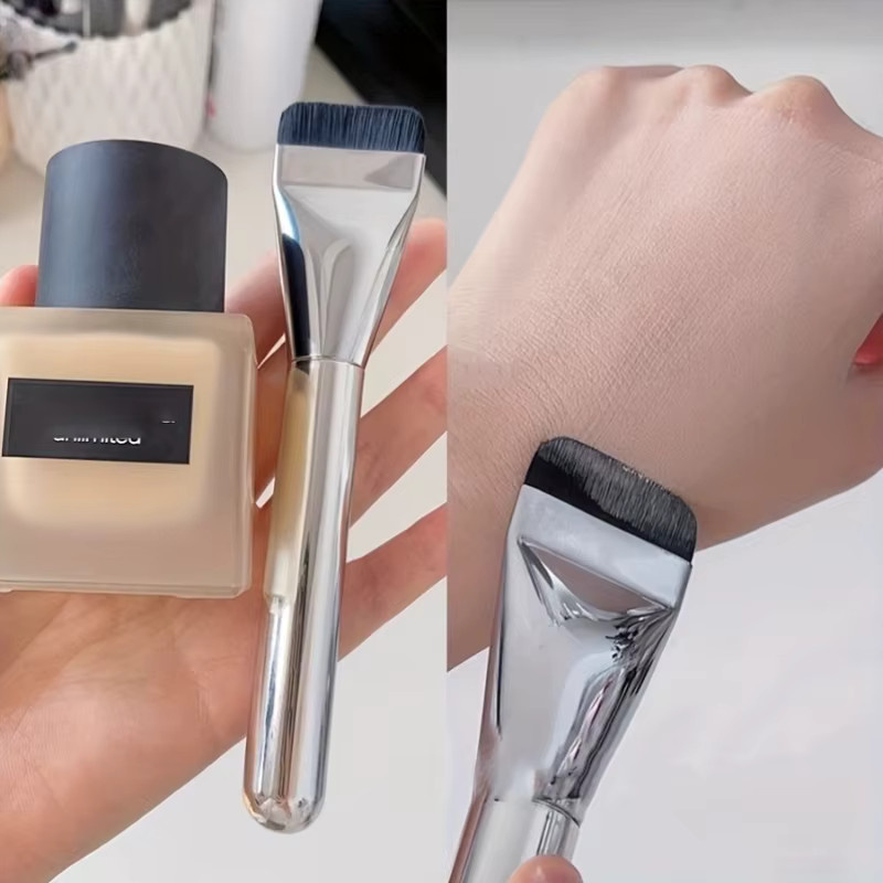2 Stück Foundation-Pinsel, flacher Kopf, vegane Borsten, Unisex - Bild 2