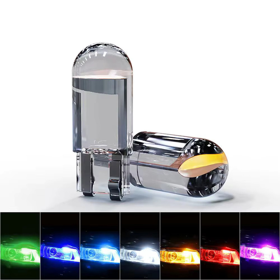 10er Set LED Auto Glühbirnen im Glasgehäuse W5W T10 für Kennzeichen und Rückfahrlicht in Multicolour RGB - Bild 2