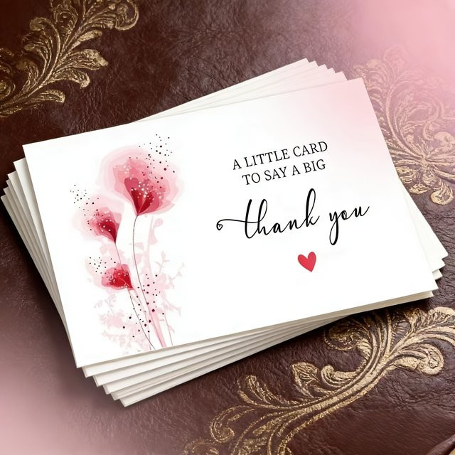 50 Stück exquisite Dankeskarten aus Papier in Weiß für besondere Anlässe wie Hochzeiten, Geburtstage oder Geschäftstermine - Bild 1