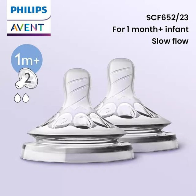 Philips Avent Babyflaschensauger aus Silikon, Weites Kaliber, Transparent, 2 Stück - Bild 1