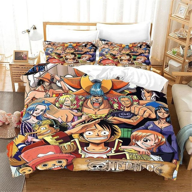 ONE PIECE Bettwäsche Set mit Anime Motiv, Mikrofaser, Mehrfarbig, B/H: 135 x 200 cm - Bild 1