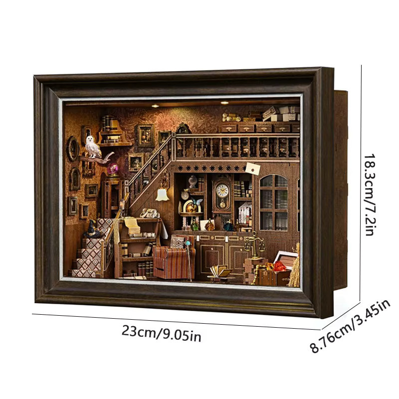 zuuton DIY Book Nook Kit, 3D-Holz-Puzzle, mit LED-Licht, Miniatur-Puppenhaus - Bild 4