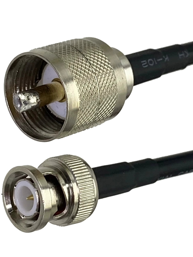 UHF PL259 auf BNC Koaxialkabel RG58 in Schwarz für CB-Radio, Amateurfunk und SWR-Meter - Bild 3