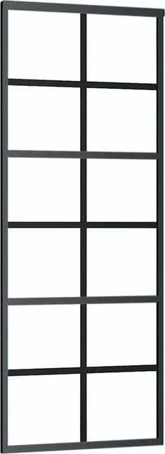 vidaXL Schiebetür aus ESG-Glas und Aluminium in Schwarz, B: 76 cm, H: 205 cm - Bild 1