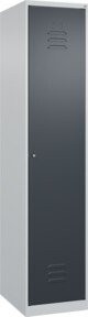 C+P Spind Classic PLUS Garderobenschrank mit 1 Abteil und mittiger Trennwand, Farbe Anthrazit/Grau, H x B x T: 185 x 40 x 50 cm - Bild 1