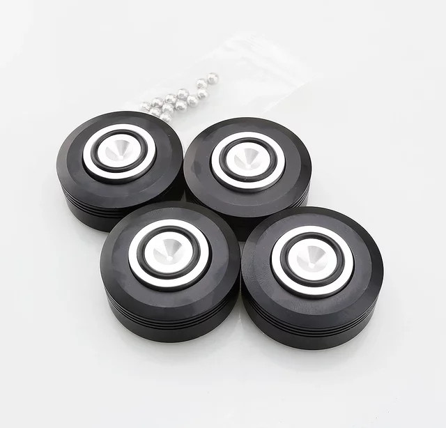 Audiocrast Lautsprecher Füße aus Aluminium Legierung für Verstärker, Plattenspieler und DAC, 4 Stück, Durchmesser: 50 mm, Höhe: 20 mm, Farben: Silber oder Schwarz - Bild 1
