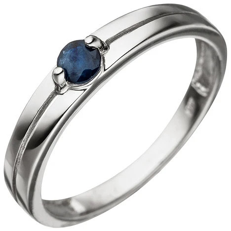 Colfem Ring 333 Weißgold, Saphir, blau, Damen, Ringgröße 56 - Bild 1