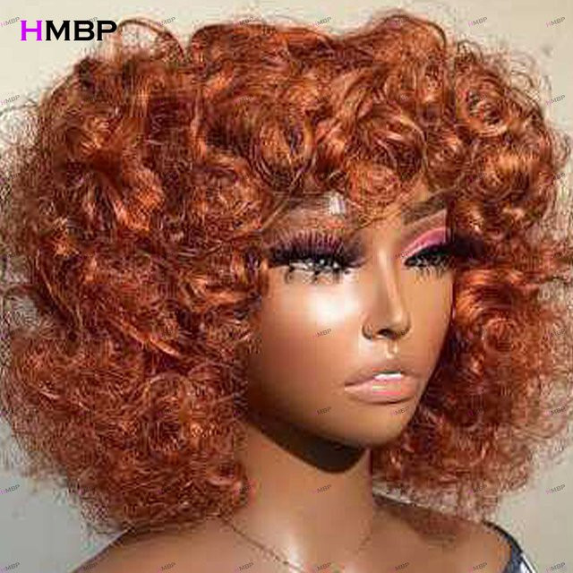 HMBP Perücke, Locken, 100% Echthaar mit Pony, Damen - Bild 1