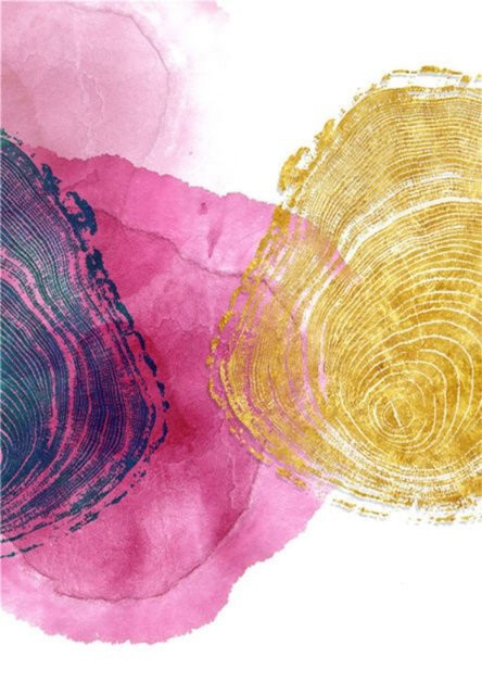 TPFLiving Leinwandbild Abstraktes Motiv in Gold, Gelb, Braun, Grau und Violett, ohne Rahmen, B/H: 50 x 70 cm - Bild 1