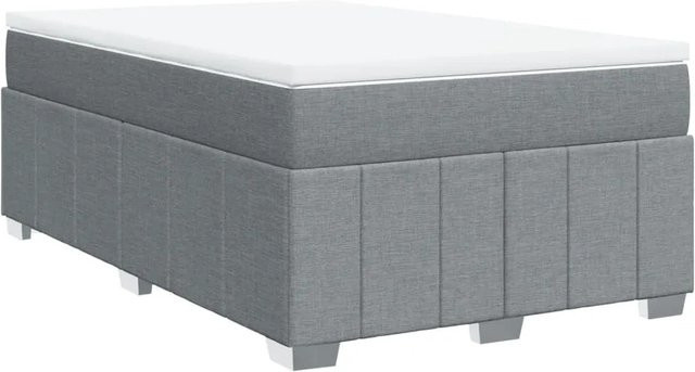 vidaXL Boxspringbett Hybrid mit Matratze und Taschenfederkern in Hellgrau, B/T: 120 x 200 cm - Bild 1