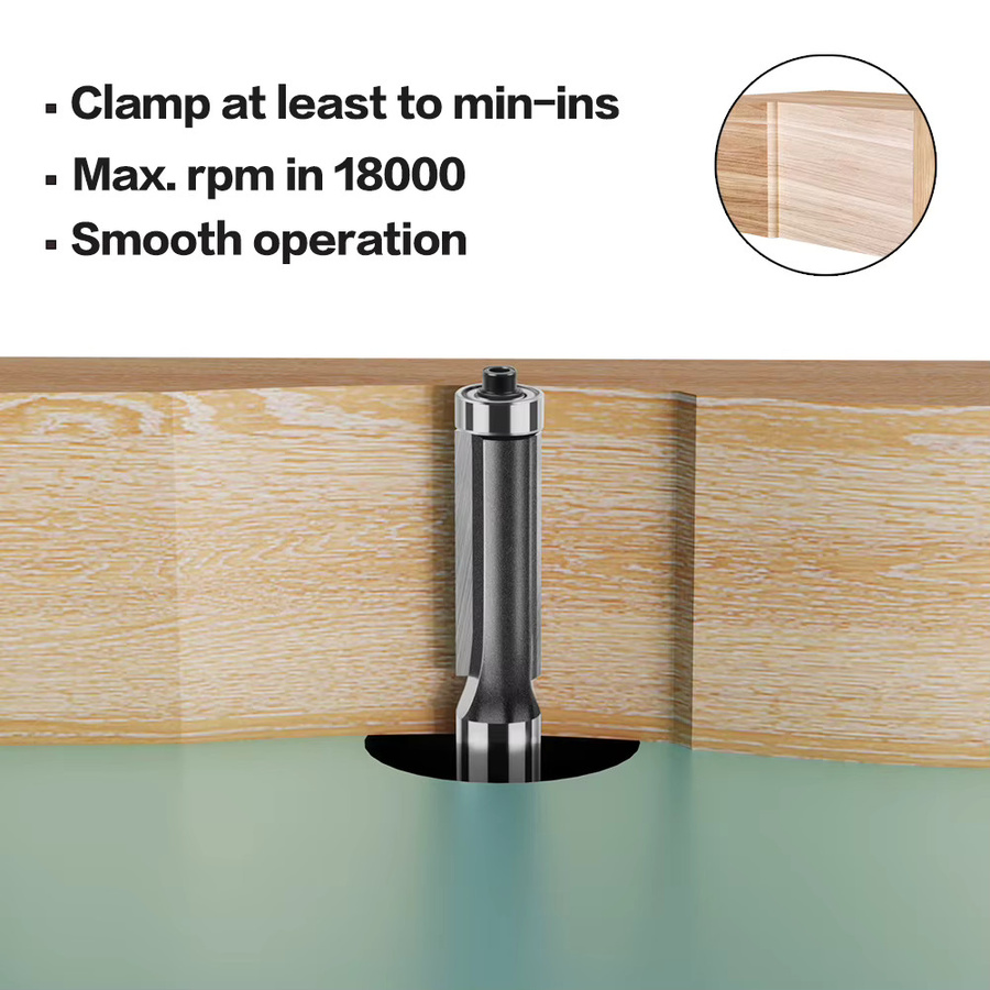 JGZUI Schaftfräser mit 12 mm Durchmesser und 1/2 Zoll Schaft, langer flach abgeschrägter Fräser in Silber für die Holzbearbeitung zum Kanten- und Nutenfräsen - Bild 3